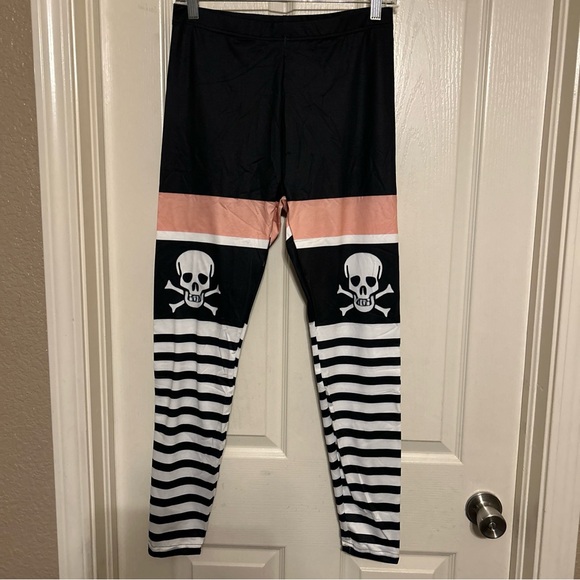 Fitness High Waist Yoga Pants Printed Stretch Ankle Legging Emo Skull Select - Picture 6 of 12